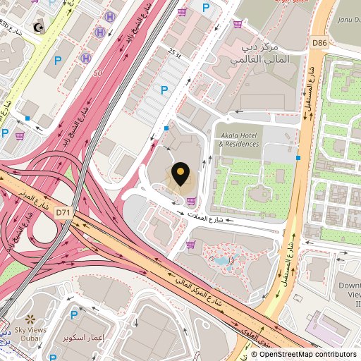 Map showing Barry's at Central Park Towers, DIFC, Dubai