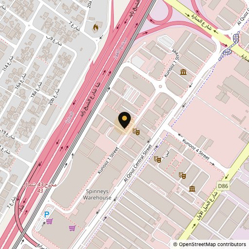 Map showing GymNation Al Quoz in Dubai