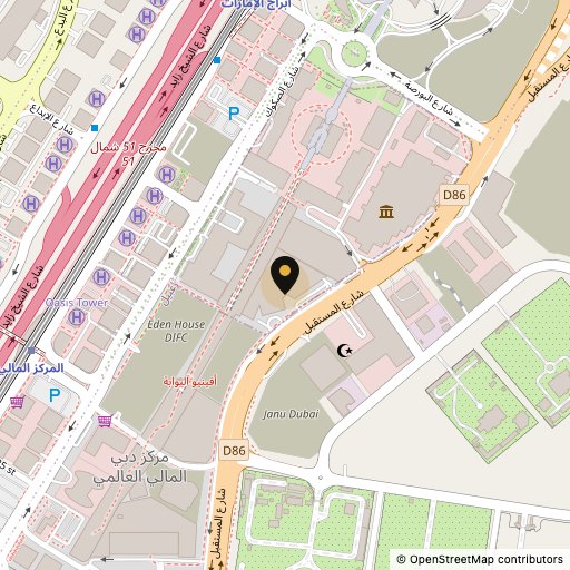 Map showing 1Rebel at ICD Brookfield Place, DIFC, Dubai