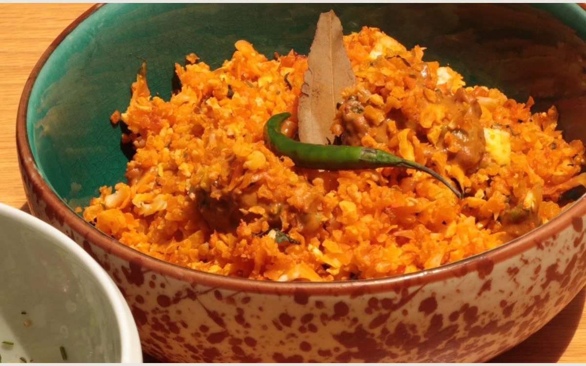 Cauliflower biryani at Soul Santé Café, a vegan kitchen in Dubai